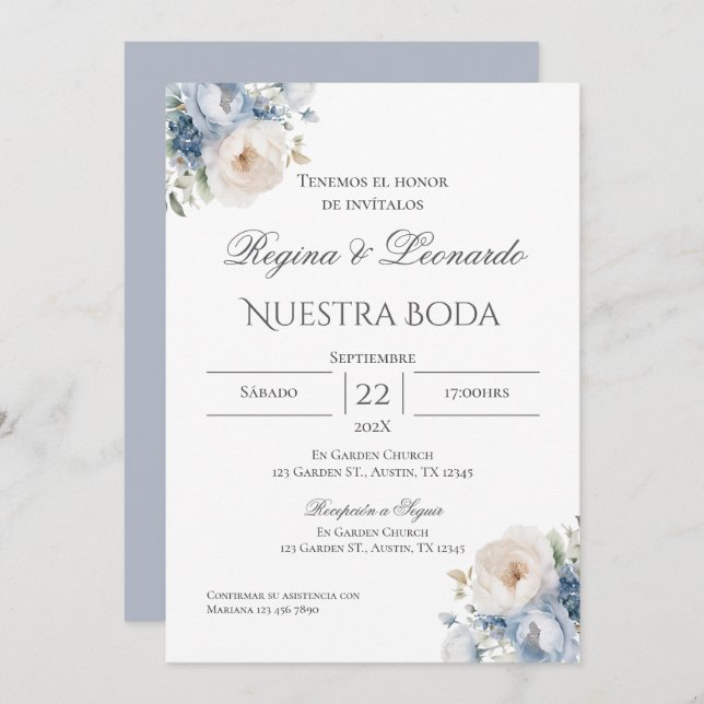 Boho - Convite De Casamento Espanhol (Frente/Verso)