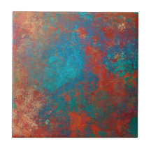 Boho Copper Blue Orange Grunge