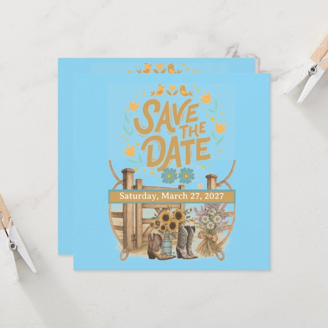 Boho Cowboy Salve a Data (Frente/Verso In Situ)