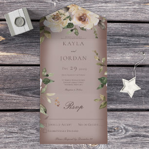 Boho Cream Rosas Brown Sem Janto
