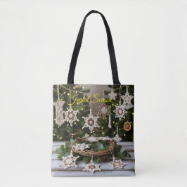 Boho Crochet Snowflake Tote Bag de Natal