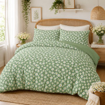 Boho Daisy Padrão Floral Verde
