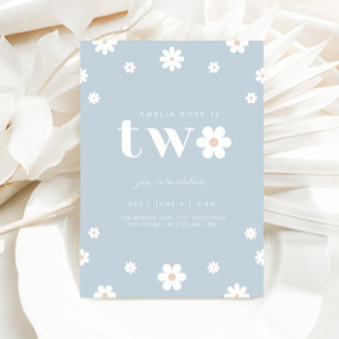 Boho Daisy Segundo Convite de Aniversário