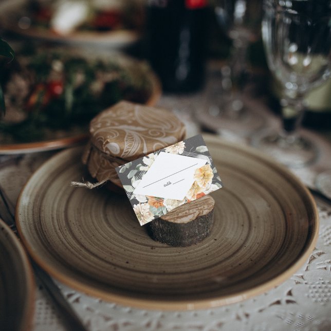 Boho Dark Floral | Cartão de Casamento (Criador carregado)