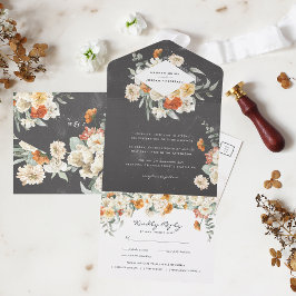 Boho Dark Floral Greenery Boho Casamento Botânico