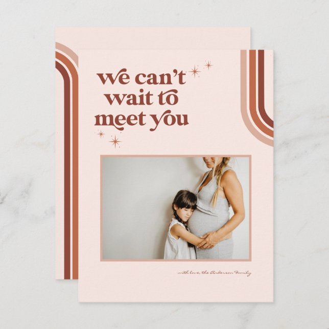 Boho de Anos setenta Retro | Gravidez fotográfica (Frente/Verso)