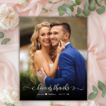 Boho de Orçamento Calliografia 2 Foto de Casamento<br><div class="desc">Orçamento Moderno Boho "Amor e Obrigados" Script 2 Foto Casamento Obrigado barato baixo orçamento do cartão THIN. modelo de cartões de agradecimentos de casamento na moda com uma foto vertical de cheio na frente com o texto sobreposto "Amor e Obrigados" em uma fonte de tipografia escrita à mão robusta ou...</div>