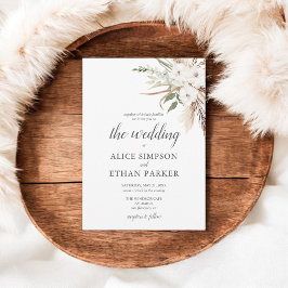 Boho Deixa Pampa Grass Convite Para Casamento