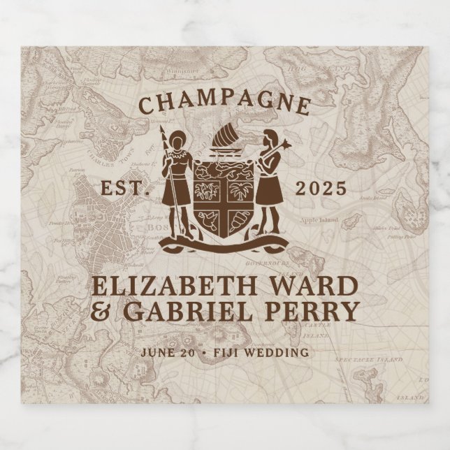 Boho Destino Casamento Fiji (Rótulo Único)