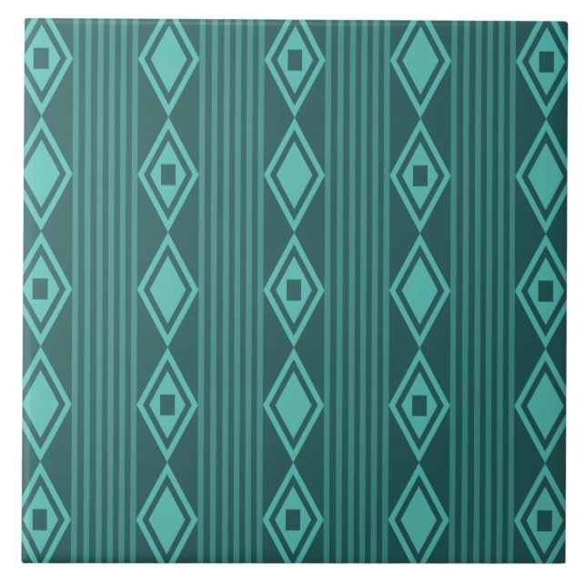 Boho Diamantes Listras Azul Turquesa (Frente)