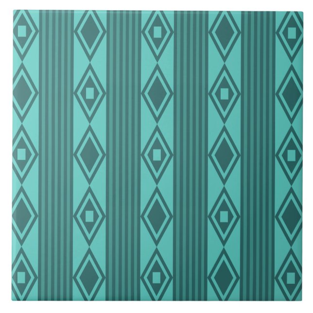 Boho Diamantes Stripes Turquoise (Frente)