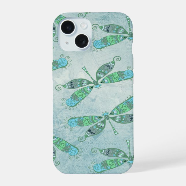Boho Dragonflies em azul (Verso)