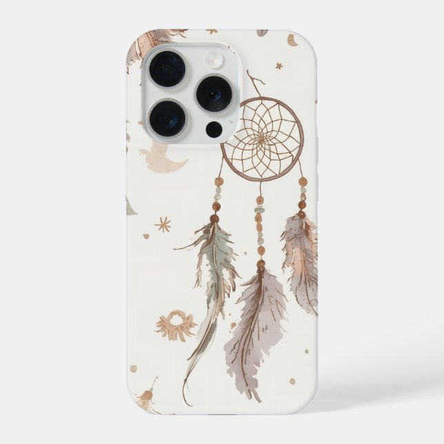 Boho Dream Catcher Phone Case Ethereal Feathers (Verso)