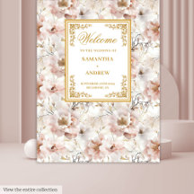 Boho Dusty Rosa Ivory Dourada Tapeçaria