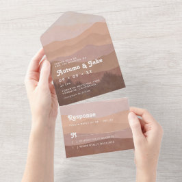 Boho Earth Tones Mountain & Forest Wedding Retro