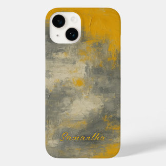 Boho Elegance Abstrato Mustard & Cinza Art