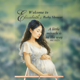 Boho Elegant Asian Pregnant Mom Baby Shower