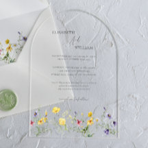 Boho Elegant Wildflower Foto Convite Para Casament