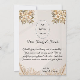 Boho Elegante Cartões de agradecimentos Rustic Flo
