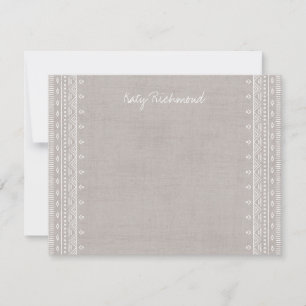 Boho Embroiderme Tribal Pattern Stationery - Cinza