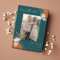 Boho Emerald Foto Casamento Salve A Data