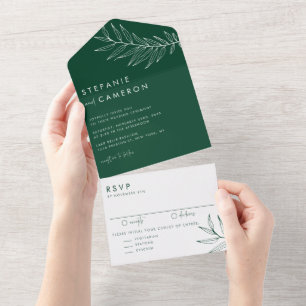 Boho Emerald Green - Casamento de Folhagem Minimal