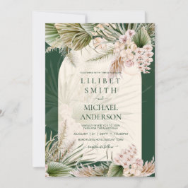 BoHO Emerald Green Pampas Grass Casamento