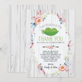 Boho Ervilhas em um Cartões de agradecimentos de g