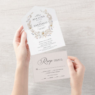 Boho Fall Botanical All in One Convite de casament