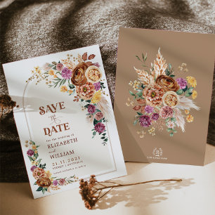 Boho Fall Burnt Orange Purple Floral Salvar Data