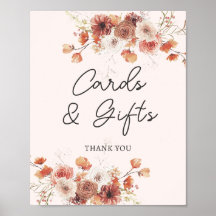 Boho Fall Floral Cards and Gifts Poster