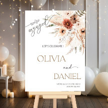 Boho Fall floral Festa de noivado Sinal de Boh