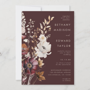 Boho Fall Wildflower All-In-One Wedding Convite