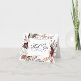 Boho Fantasia Floral Agradecimento em Aquarela