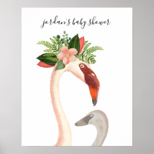 Boho Flamingo Mama + Poster Chá de fraldas Pintinh