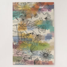 Boho Flora | Quebra-Cabeça de Arte Botânica Colori