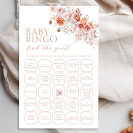 Boho Floral Baby Bingo Encontra O Jogo De Convidad