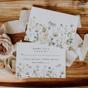 Boho Floral Boho Boho Casamento Floral Cartão RSVP