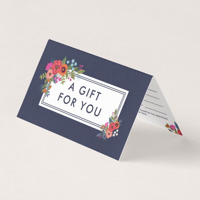 Boho Floral Buquês - Certificado de Presente (Frente)