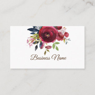 boho floral, cartão de visita floral roxo