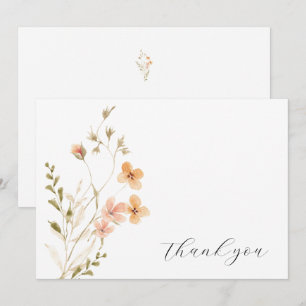 Boho Floral Cartões de agradecimentos De Casamento