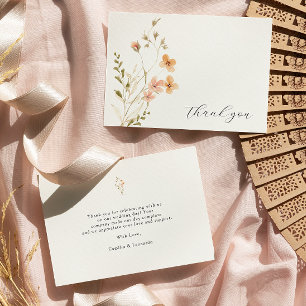 Boho Floral Cartões de agradecimentos De Casamento