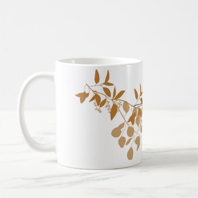 Boho Floral Cerâmica Mug, Xícara de Café para Amor (Esquerda)