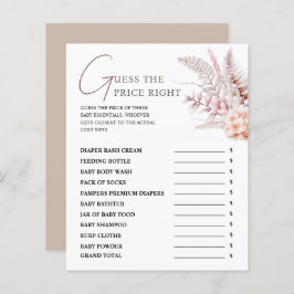 Boho Floral Chá de fraldas Adivinha O Jogo Preço C