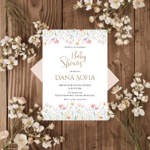 Boho floral Chá de fraldas espanhol convite