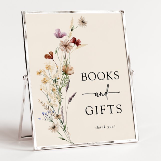 Boho Floral Chá de fraldas Poster (Boho Wildflower Books and Gifts Wildflower Baby Shower Poster by Painted Paperie
)