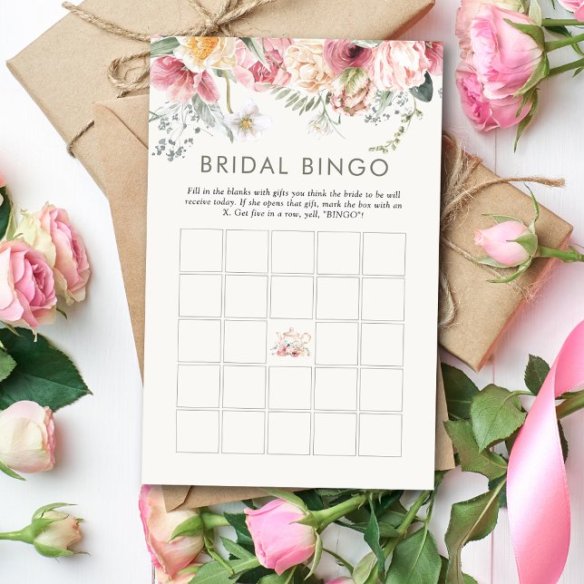 Boho Floral Chá de panela Bridal Bingo (Criador carregado)