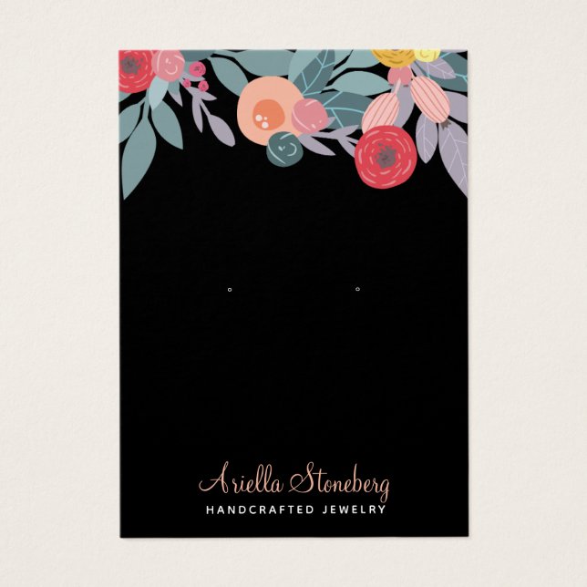 Boho Floral Colorida Olhando Preto (Frente)