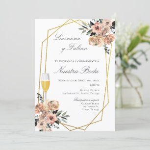 Boho Floral - Convite De Casamento Espanhol