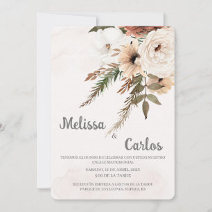 Boho floral Convite para Casamento Espanhol